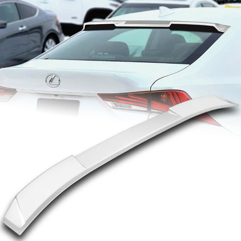 W-Power ABS VIP-Style Rear Widow Roof Visor Wing Spoiler For 2014-2020 Lexus IS300 IS350 -Pearl White - Image 7