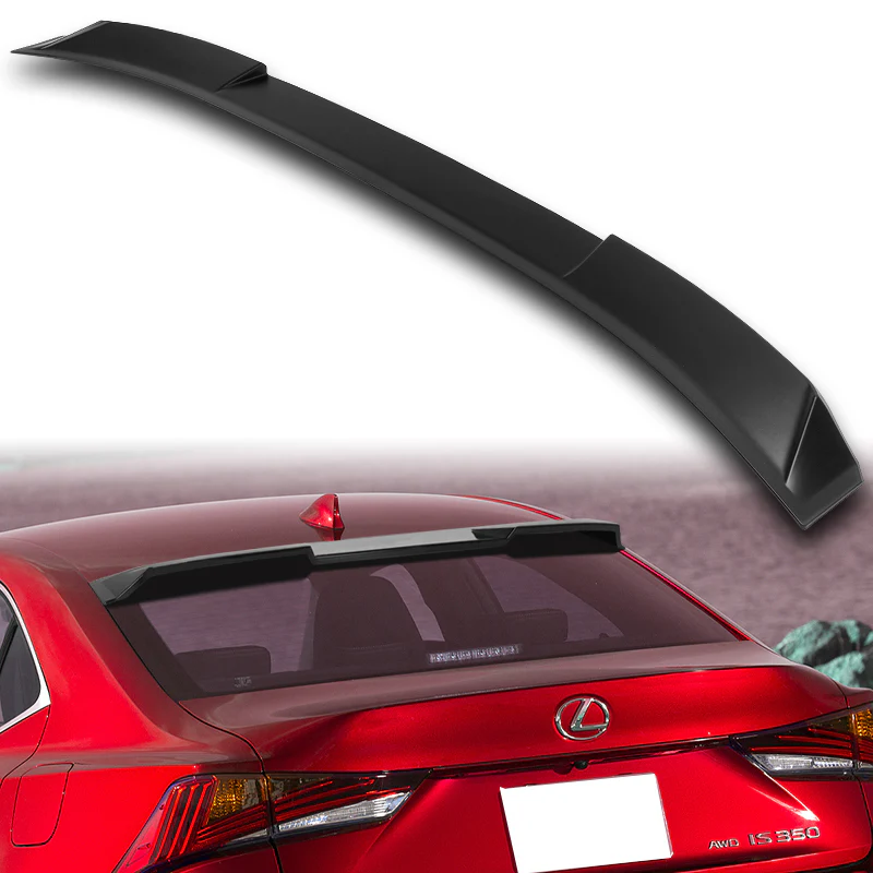 W-Power ABS VIP-Style Rear Widow Roof Visor Wing Spoiler For 2014-2020 Lexus IS300 IS350 -Unpainted Matte Black - Image 6