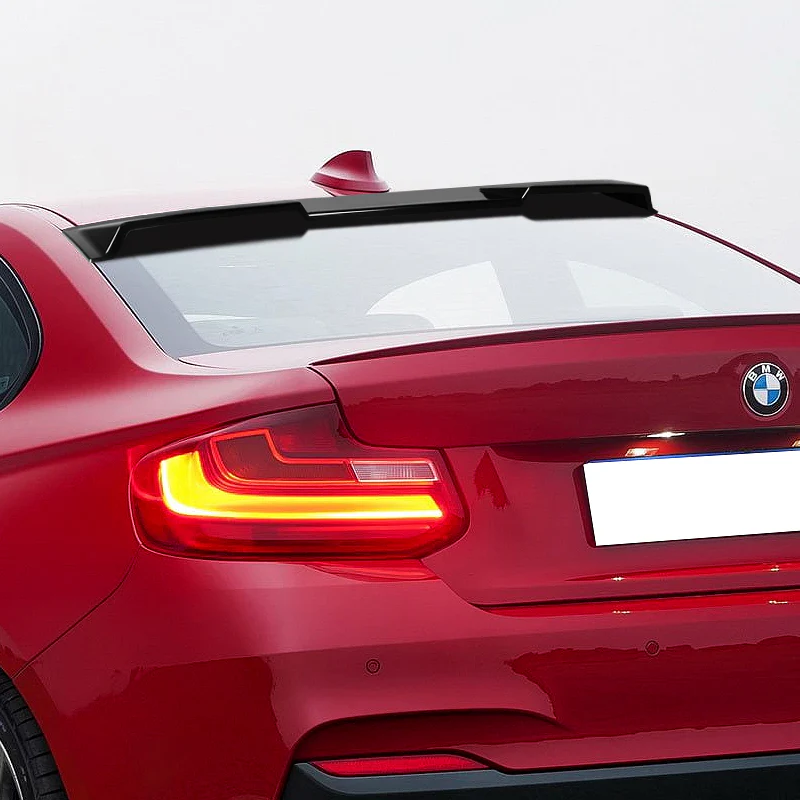 W-Power ABS VIP-Style Rear Widow Roof Visor Wing Spoiler For 2014- 2021 BMW 2-Series F22 F87 M2 Coupe -Pearl Black - Image 8