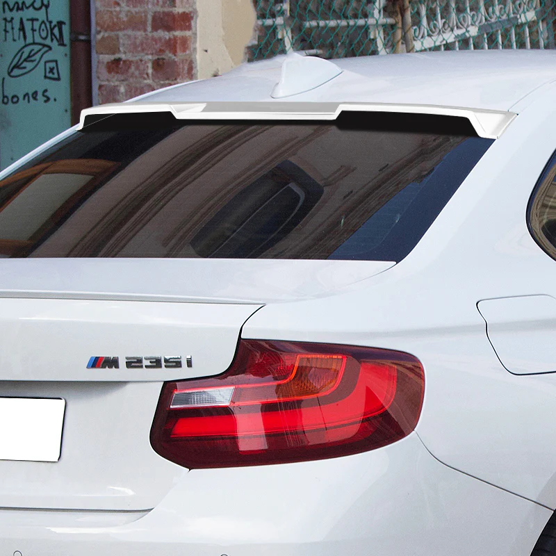 W-Power ABS VIP-Style Rear Widow Roof Visor Wing Spoiler For 2014- 2021 BMW 2-Series F22 F87 M2 Coupe -Pearl White - Image 7