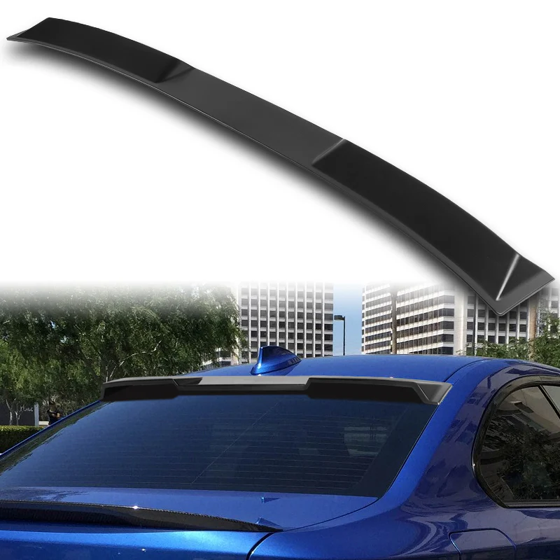 W-Power ABS VIP-Style Rear Widow Roof Visor Wing Spoiler For 2014- 2021 BMW 2-Series F22 F87 M2 Coupe -Unpainted Matte Black - Image 5