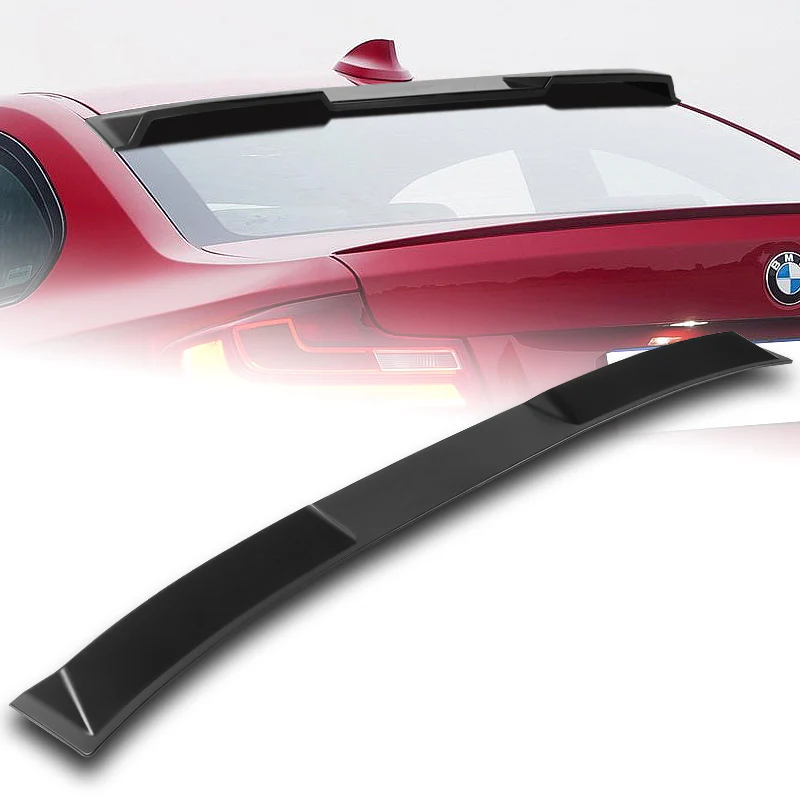 W-Power ABS VIP-Style Rear Widow Roof Visor Wing Spoiler For 2014- 2021 BMW 2-Series F22 F87 M2 Coupe -Unpainted Matte Black - Image 6