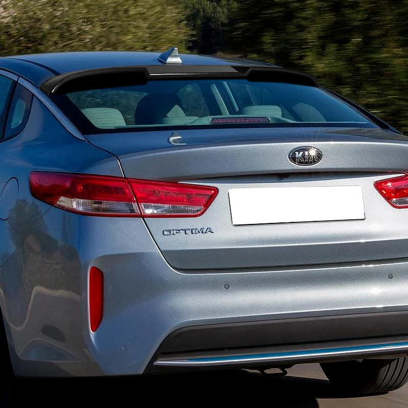 W-Power ABS VIP-Style Rear Widow Roof Visor Wing Spoiler For 2016 - 2020 Kia Optima -Carbon Fiber Look - Image 7