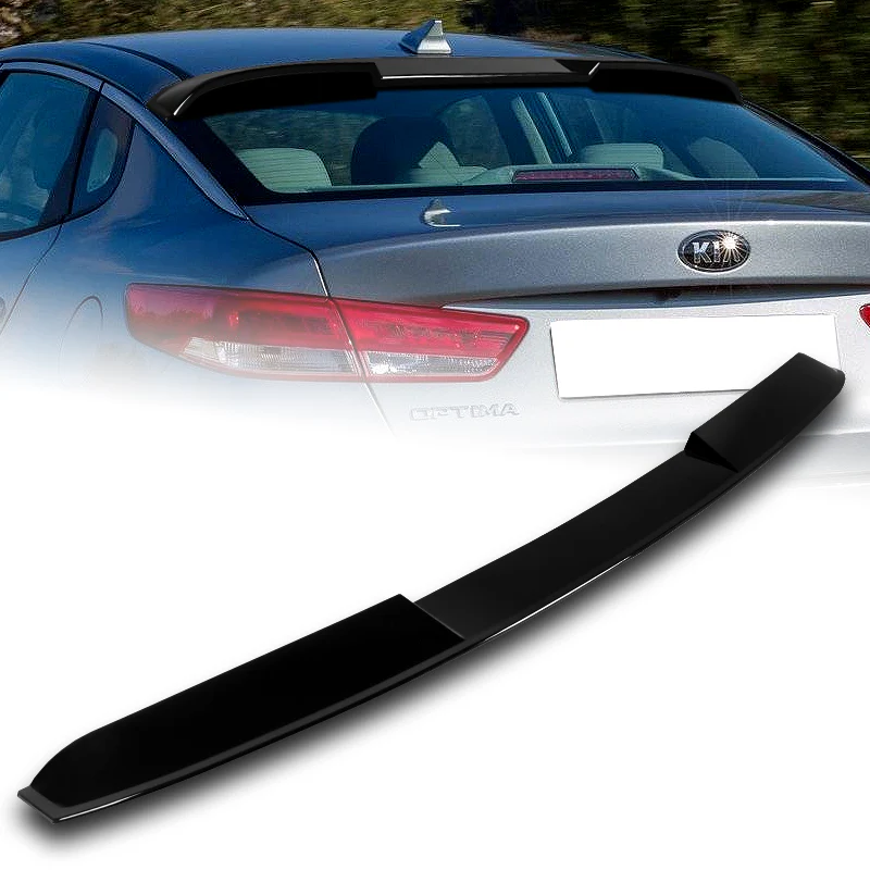 W-Power ABS VIP-Style Rear Widow Roof Visor Wing Spoiler For 2016 - 2020 Kia Optima -Pearl Black - Image 6
