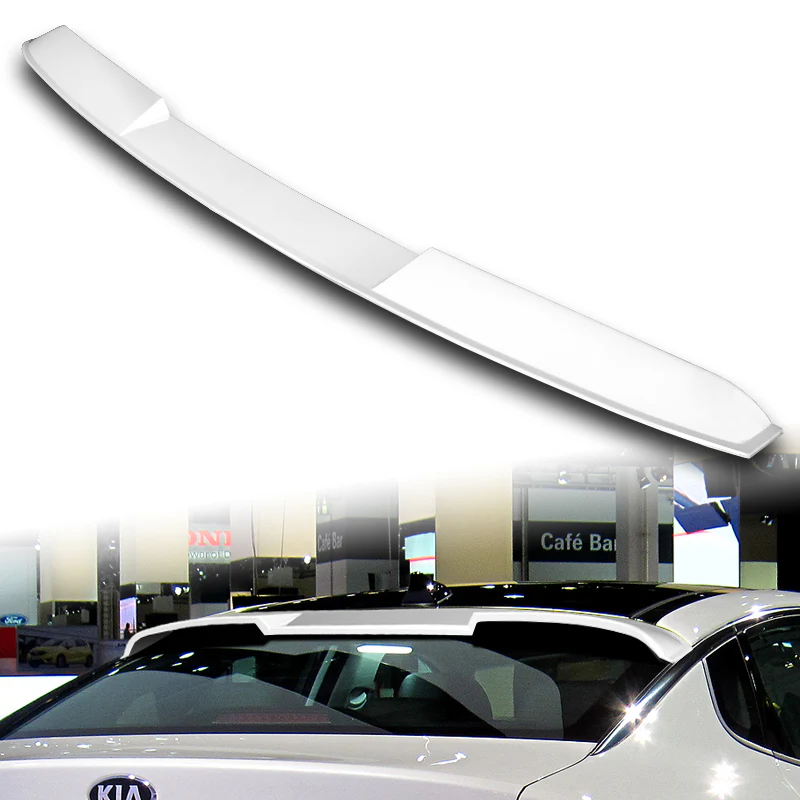 W-Power ABS VIP-Style Rear Widow Roof Visor Wing Spoiler For 2016 - 2020 Kia Optima -Pearl White - Image 5