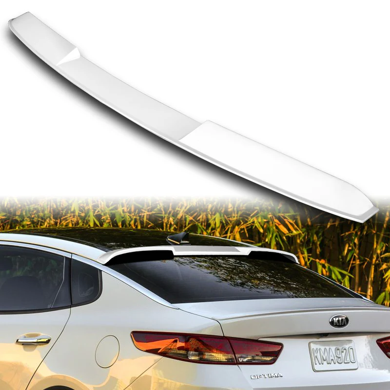 W-Power ABS VIP-Style Rear Widow Roof Visor Wing Spoiler For 2016 - 2020 Kia Optima -Pearl White - Image 6