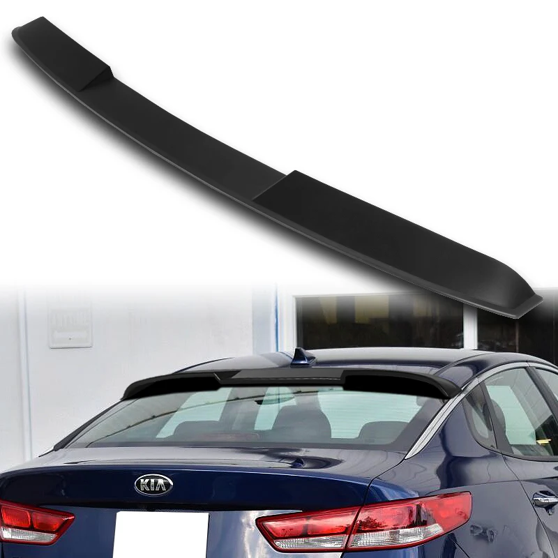 W-Power ABS VIP-Style Rear Widow Roof Visor Wing Spoiler For 2016 - 2020 Kia Optima -Unpainted Matte Black - Image 6
