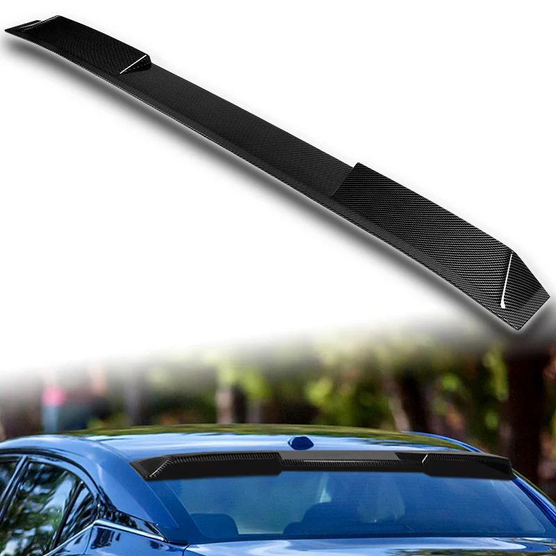 W-Power ABS VIP-Style Rear Widow Roof Visor Wing Spoiler For 2016 - 2023 Nissan Maxima -Carbon Fiber Look - Image 5