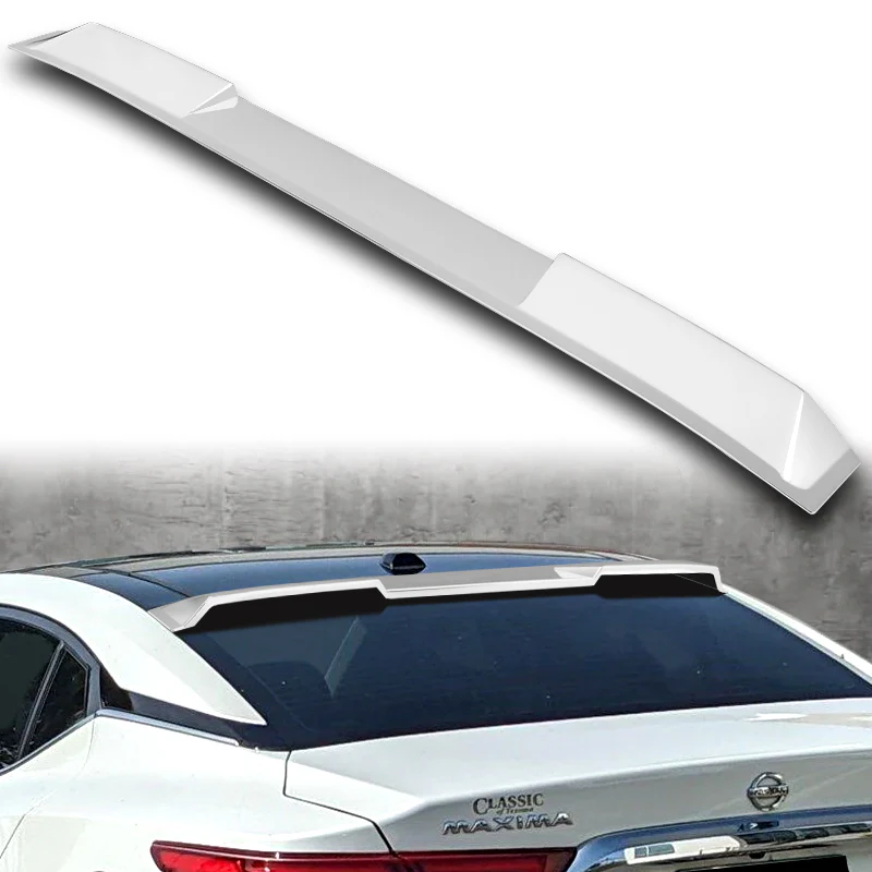 W-Power ABS VIP-Style Rear Widow Roof Visor Wing Spoiler For 2016 - 2023 Nissan Maxima -Pearl White - Image 6