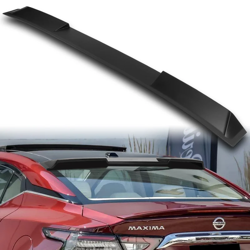 W-Power ABS VIP-Style Rear Widow Roof Visor Wing Spoiler For 2016 - 2023 Nissan Maxima -Unpainted Matte Black - Image 6