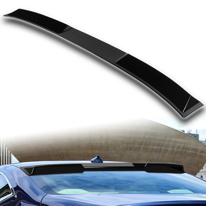 W-Power ABS VIP-Style Rear Widow Roof Visor Wing Spoiler For 2017- 2022 Infiniti Q60 Coupe -Pearl Black - Image 5