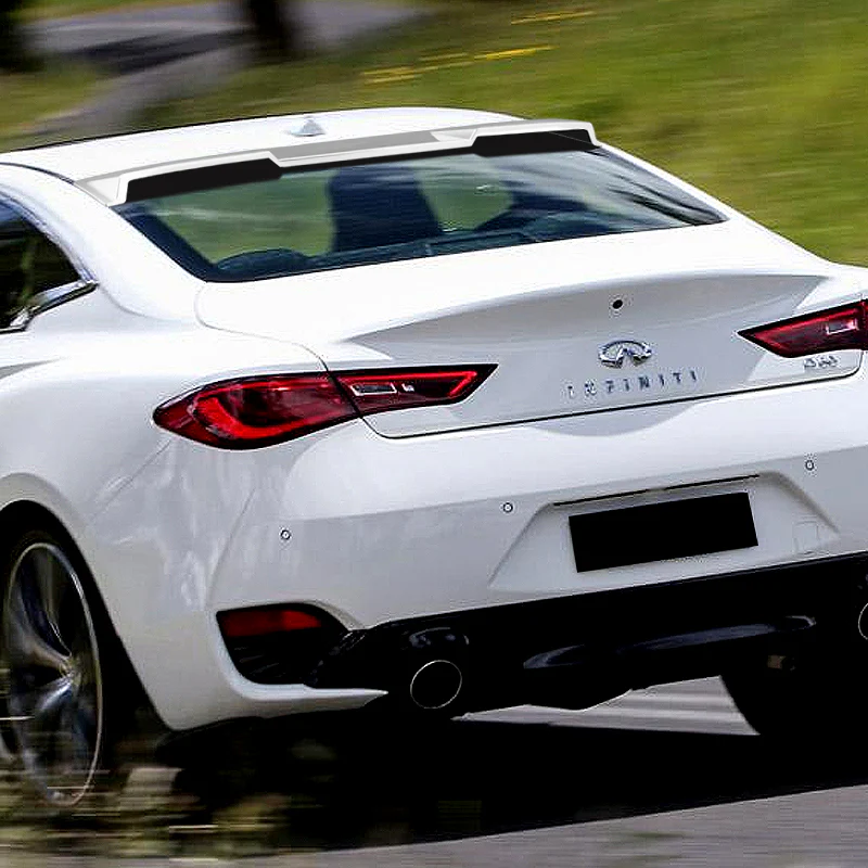 W-Power ABS VIP-Style Rear Widow Roof Visor Wing Spoiler For 2017- 2022 Infiniti Q60 Coupe -Pearl White - Image 7