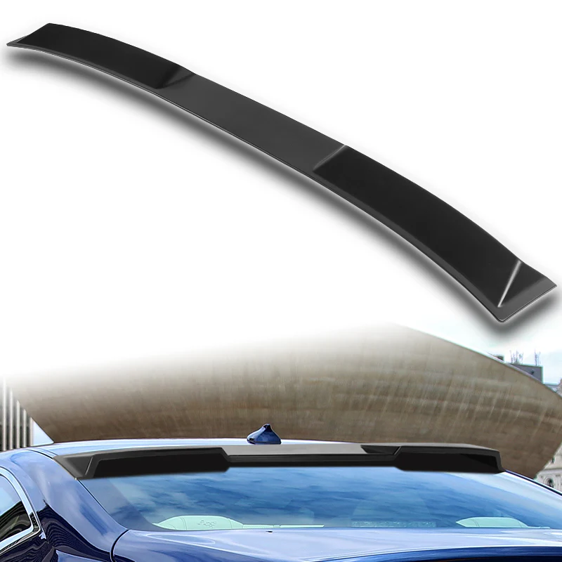 W-Power ABS VIP-Style Rear Widow Roof Visor Wing Spoiler For 2017- 2022 Infiniti Q60 Coupe -Unpainted Matte Black - Image 5