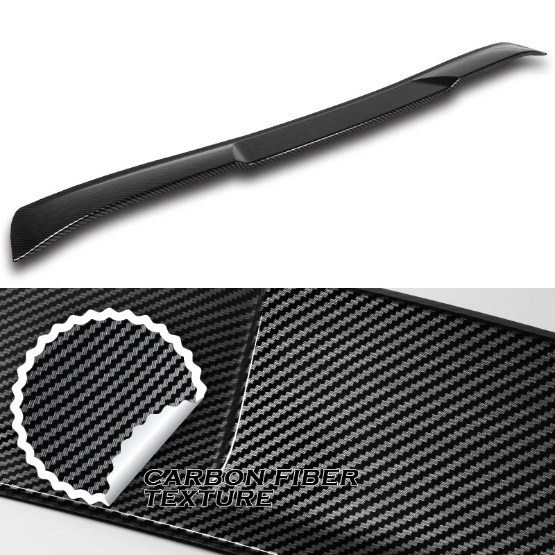W-Power ABS VIP-Style Rear Widow Roof Visor Wing Spoiler For 2017 - 2023 Alfa Romeo Giulia -Carbon Fiber Look - Image 2