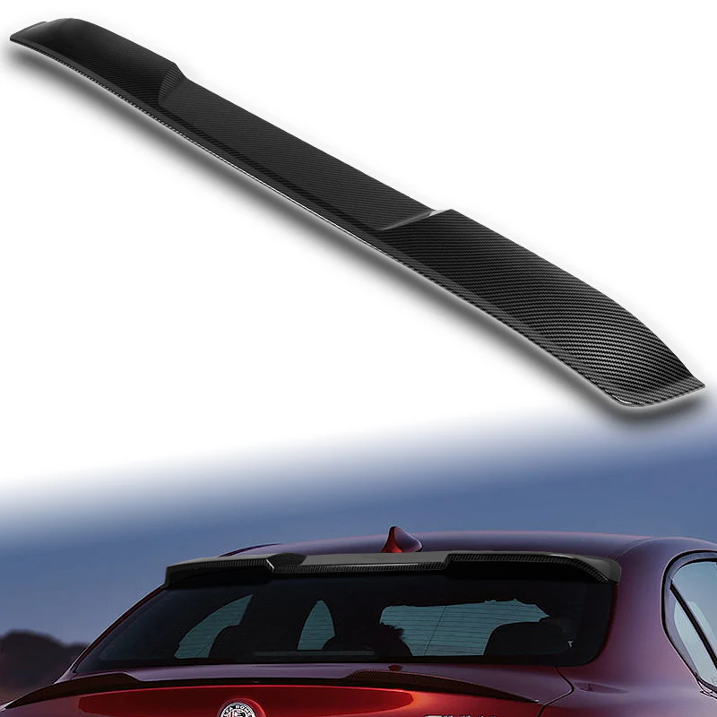 W-Power ABS VIP-Style Rear Widow Roof Visor Wing Spoiler For 2017 - 2023 Alfa Romeo Giulia -Carbon Fiber Look - Image 5