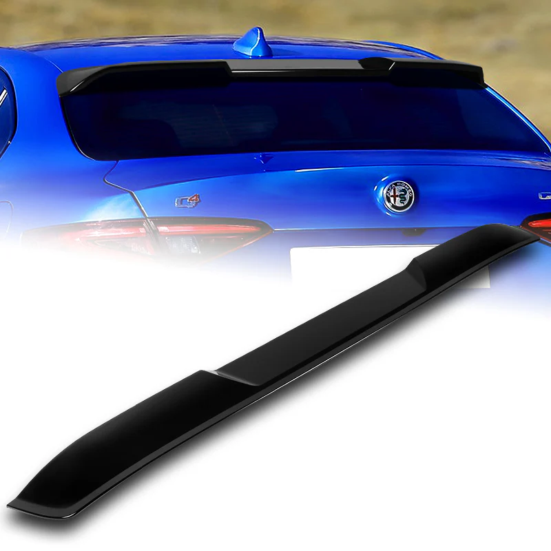 W-Power ABS VIP-Style Rear Widow Roof Visor Wing Spoiler For 2017 - 2023 Alfa Romeo Giulia -Pearl Black - Image 6