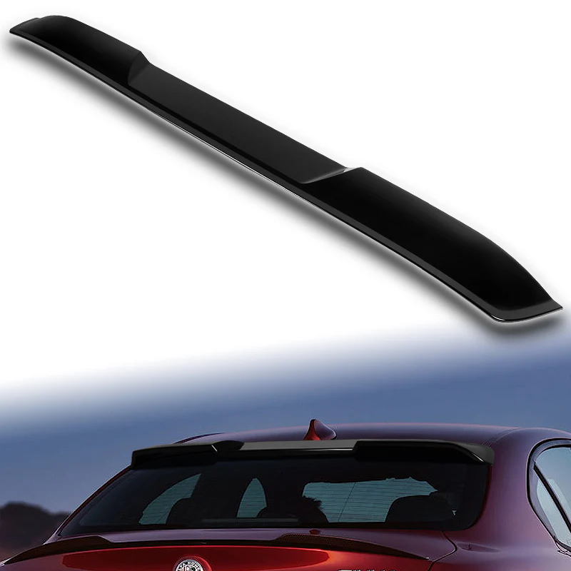 W-Power ABS VIP-Style Rear Widow Roof Visor Wing Spoiler For 2017 - 2023 Alfa Romeo Giulia -Pearl Black - Image 7