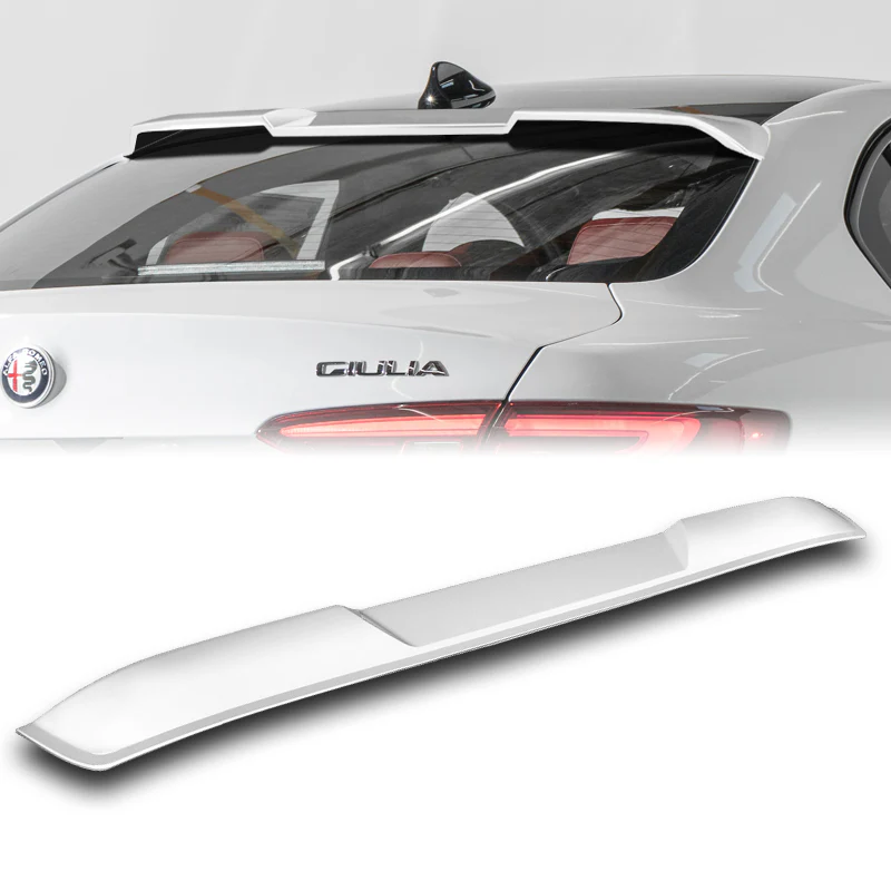 W-Power ABS VIP-Style Rear Widow Roof Visor Wing Spoiler For 2017 - 2023 Alfa Romeo Giulia -Pearl White - Image 6