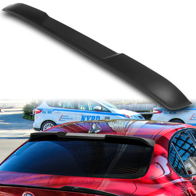 W-Power ABS VIP-Style Rear Widow Roof Visor Wing Spoiler For 2017 - 2023 Alfa Romeo Giulia -Unpainted Matte Black - Image 7