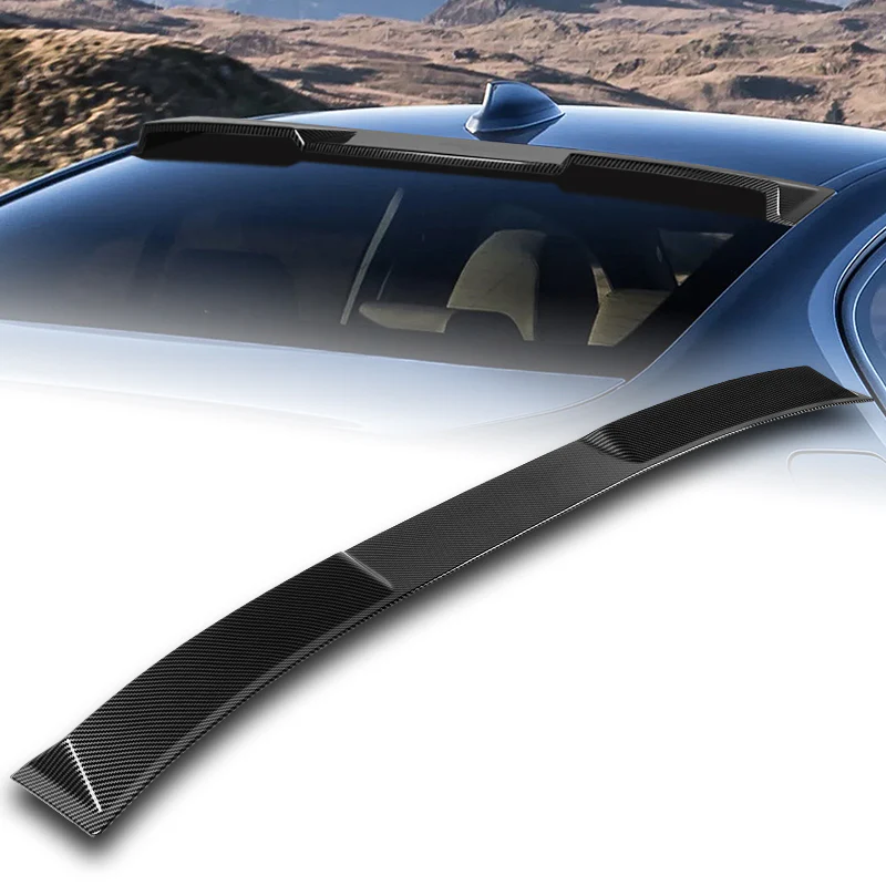 W-Power ABS VIP-Style Rear Widow Roof Visor Wing Spoiler For 2017- 2023 BMW 5-Series G30 F90 M5 Sedan -Carbon Fiber Look - Image 7