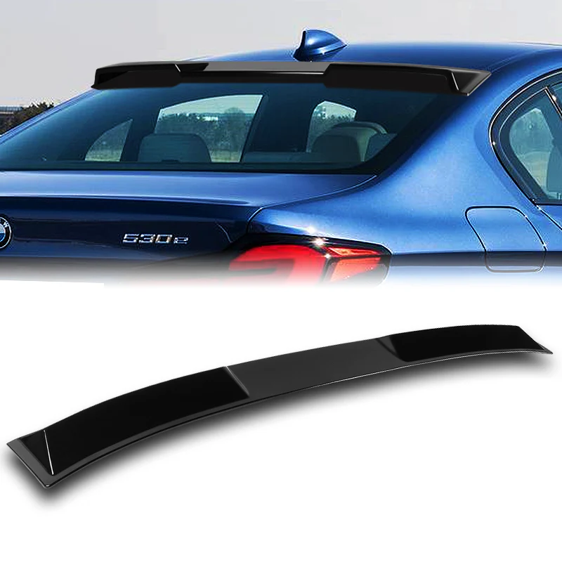 W-Power ABS VIP-Style Rear Widow Roof Visor Wing Spoiler For 2017- 2023 BMW 5-Series G30 F90 M5 Sedan -Pearl Black - Image 6