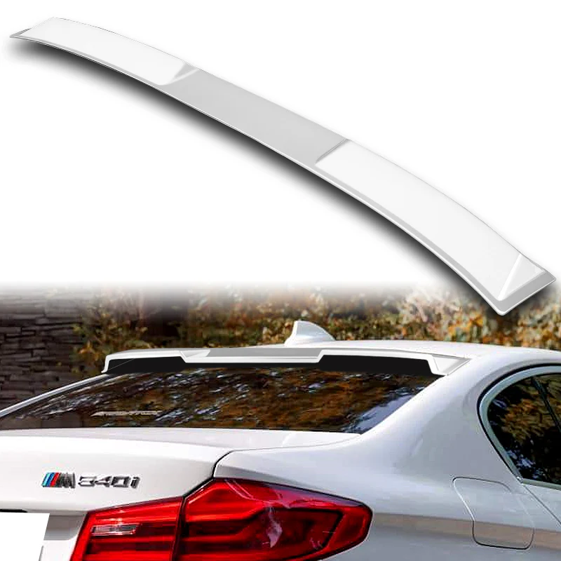 W-Power ABS VIP-Style Rear Widow Roof Visor Wing Spoiler For 2017- 2023 BMW 5-Series G30 F90 M5 Sedan -Pearl White - Image 6