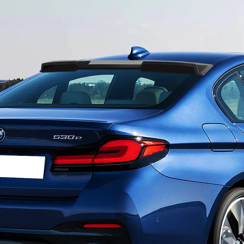 W-Power ABS VIP-Style Rear Widow Roof Visor Wing Spoiler For 2017- 2023 BMW 5-Series G30 F90 M5 Sedan -Unpainted Matte Black - Image 8