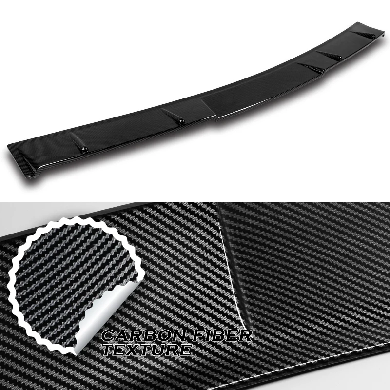 W-Power ABS VIP-Style Rear Widow Roof Visor Wing Spoiler For 2018-2022 Honda Accord Sedan -Carbon Fiber Look - Image 2
