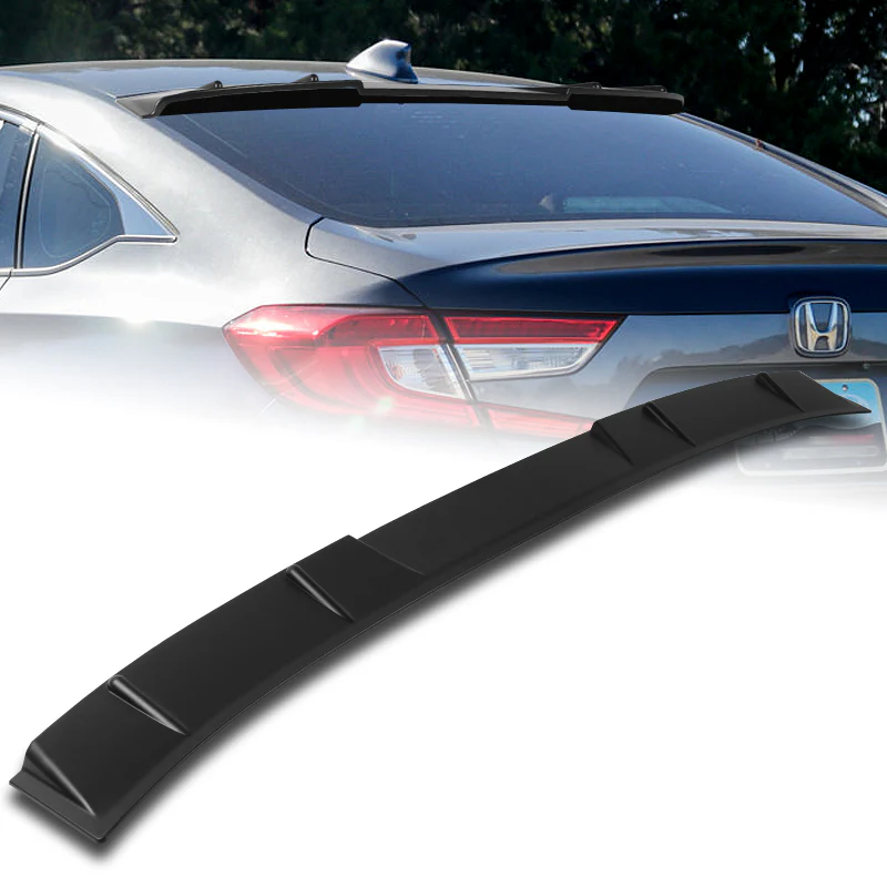 W-Power ABS VIP-Style Rear Widow Roof Visor Wing Spoiler For 2018-2022 Honda Accord Sedan -Unpainted Matte Black - Image 6