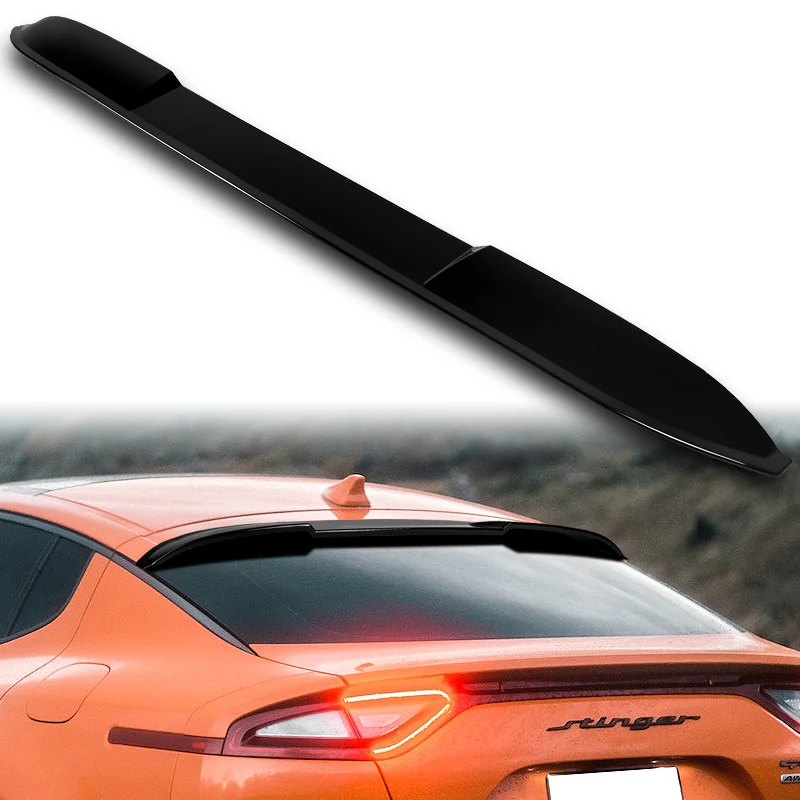 W-Power ABS VIP-Style Rear Widow Roof Visor Wing Spoiler For 2018 - 2023 Kia Stinger -Pearl Black - Image 6