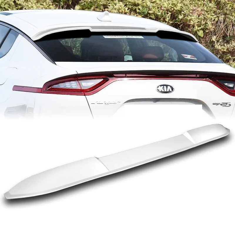 W-Power ABS VIP-Style Rear Widow Roof Visor Wing Spoiler For 2018 - 2023 Kia Stinger -Pearl White - Image 5