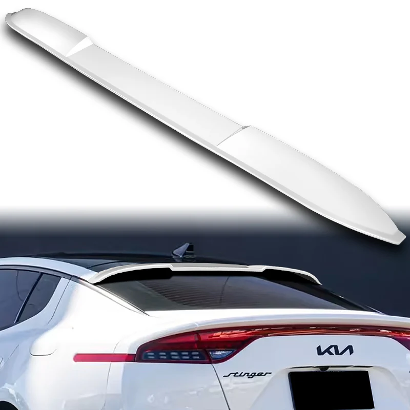 W-Power ABS VIP-Style Rear Widow Roof Visor Wing Spoiler For 2018 - 2023 Kia Stinger -Pearl White - Image 6