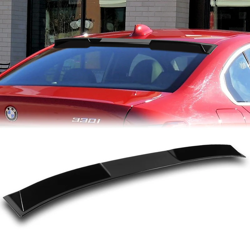 W-Power ABS VIP-Style Rear Widow Roof Visor Wing Spoiler For 2019- 2024 BMW 3-Series G20 G80 M3 Sedan -Pearl Black - Image 6