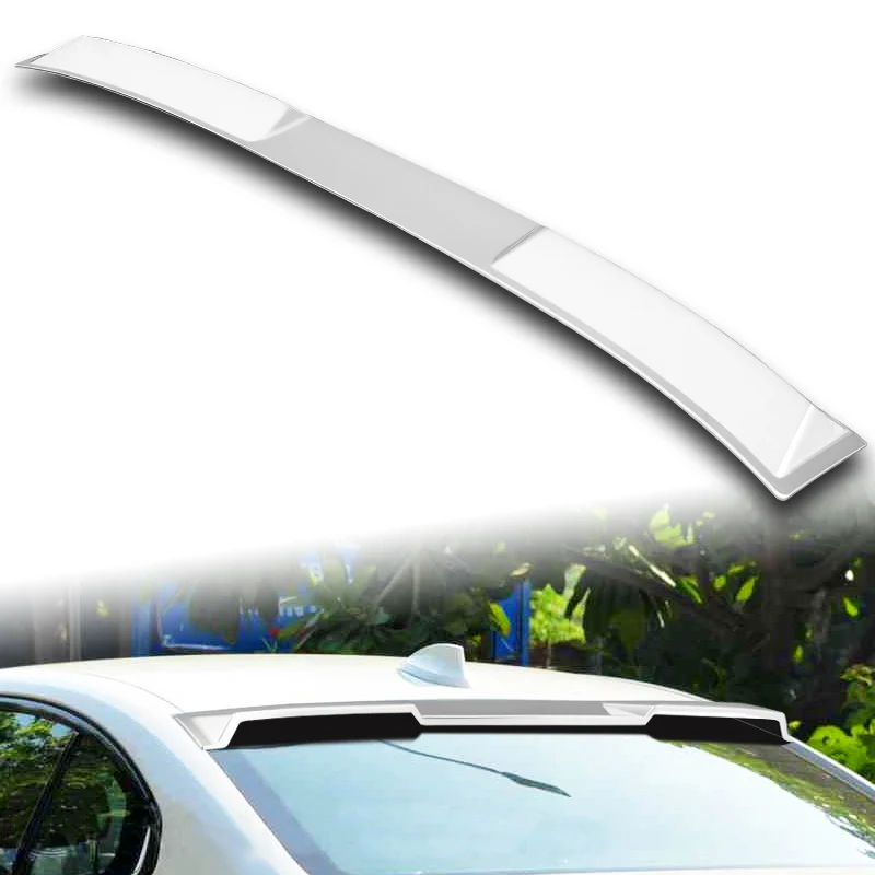 W-Power ABS VIP-Style Rear Widow Roof Visor Wing Spoiler For 2019- 2024 BMW 3-Series G20 G80 M3 Sedan -Pearl White - Image 5