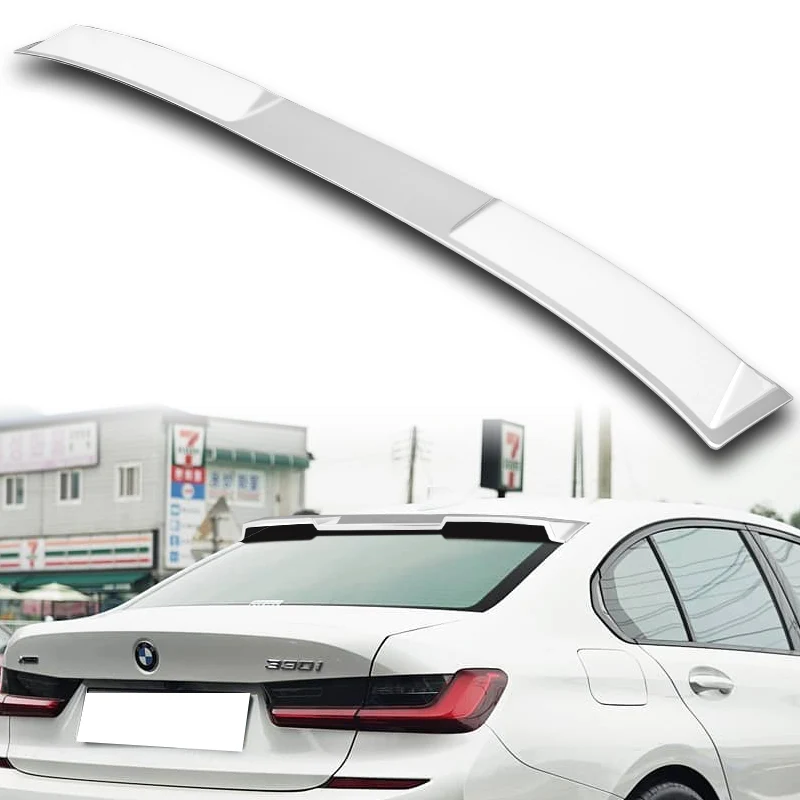 W-Power ABS VIP-Style Rear Widow Roof Visor Wing Spoiler For 2019- 2024 BMW 3-Series G20 G80 M3 Sedan -Pearl White - Image 6