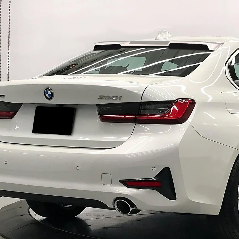 W-Power ABS VIP-Style Rear Widow Roof Visor Wing Spoiler For 2019- 2024 BMW 3-Series G20 G80 M3 Sedan -Pearl White - Image 8