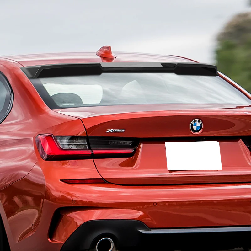 W-Power ABS VIP-Style Rear Widow Roof Visor Wing Spoiler For 2019- 2024 BMW 3-Series G20 G80 M3 Sedan -Unpainted Matte Black - Image 8