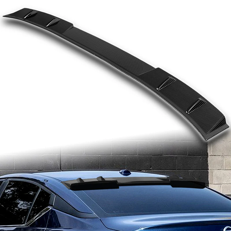 W-Power ABS VIP-Style Rear Widow Roof Visor Wing Spoiler For 2019-2025 Nissan Altima -Carbon Fiber Look - Image 5