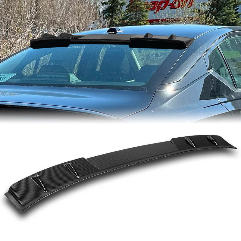 W-Power ABS VIP-Style Rear Widow Roof Visor Wing Spoiler For 2019-2025 Nissan Altima -Carbon Fiber Look - Image 7