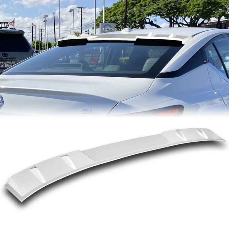 W-Power ABS VIP-Style Rear Widow Roof Visor Wing Spoiler For 2019-2025 Nissan Altima -Pearl White - Image 5