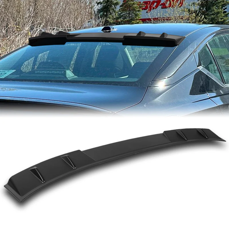 W-Power ABS VIP-Style Rear Widow Roof Visor Wing Spoiler For 2019-2025 Nissan Altima -Unpainted Matte Black - Image 5