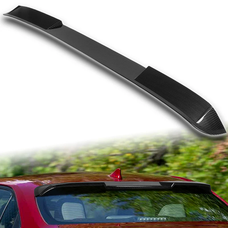 W-Power ABS VIP-Style Rear Widow Roof Visor Wing Spoiler For 2020 - 2023 Toyota Corolla Sedan -Carbon Fiber Look - Image 5