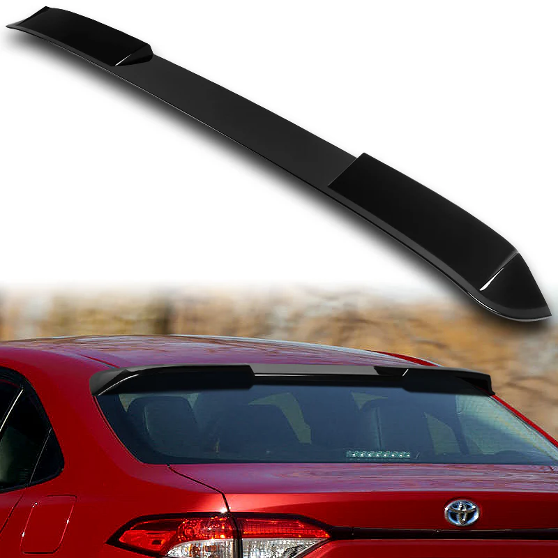 W-Power ABS VIP-Style Rear Widow Roof Visor Wing Spoiler For 2020 - 2023 Toyota Corolla Sedan -Pearl Black - Image 5