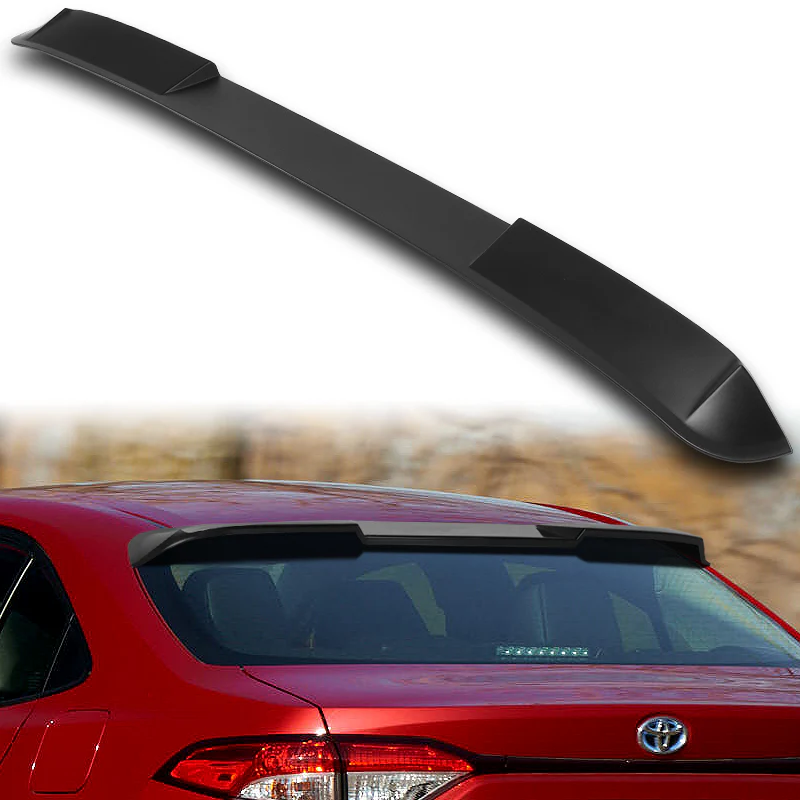 W-Power ABS VIP-Style Rear Widow Roof Visor Wing Spoiler For 2020 - 2023 Toyota Corolla Sedan -Unpainted Matte Black - Image 6