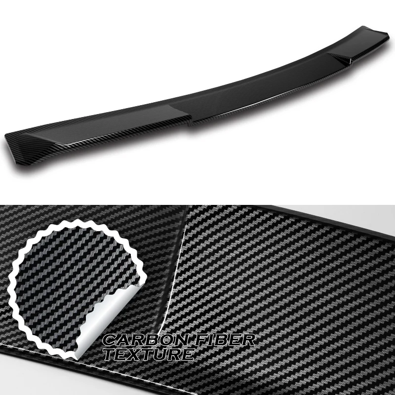 W-Power ABS VIP-Style Rear Widow Roof Visor Wing Spoiler For 2020- 2024 Nissan Sentra Sedan -Carbon Fiber Look - Image 2