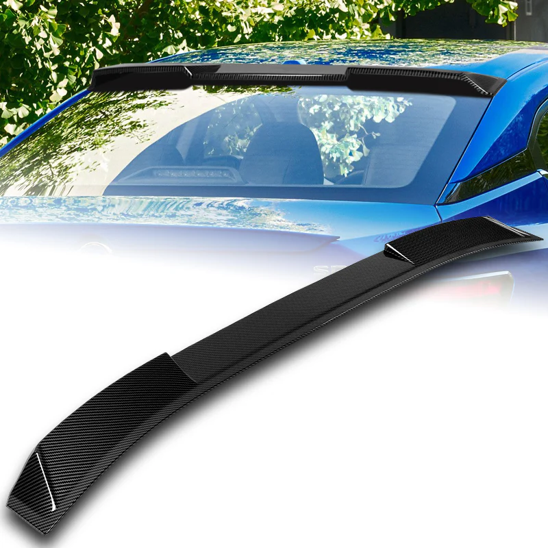 W-Power ABS VIP-Style Rear Widow Roof Visor Wing Spoiler For 2020- 2024 Nissan Sentra Sedan -Carbon Fiber Look - Image 5