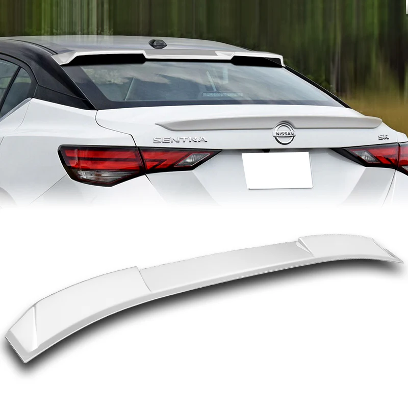 W-Power ABS VIP-Style Rear Widow Roof Visor Wing Spoiler For 2020- 2024 Nissan Sentra Sedan -Pearl White - Image 6