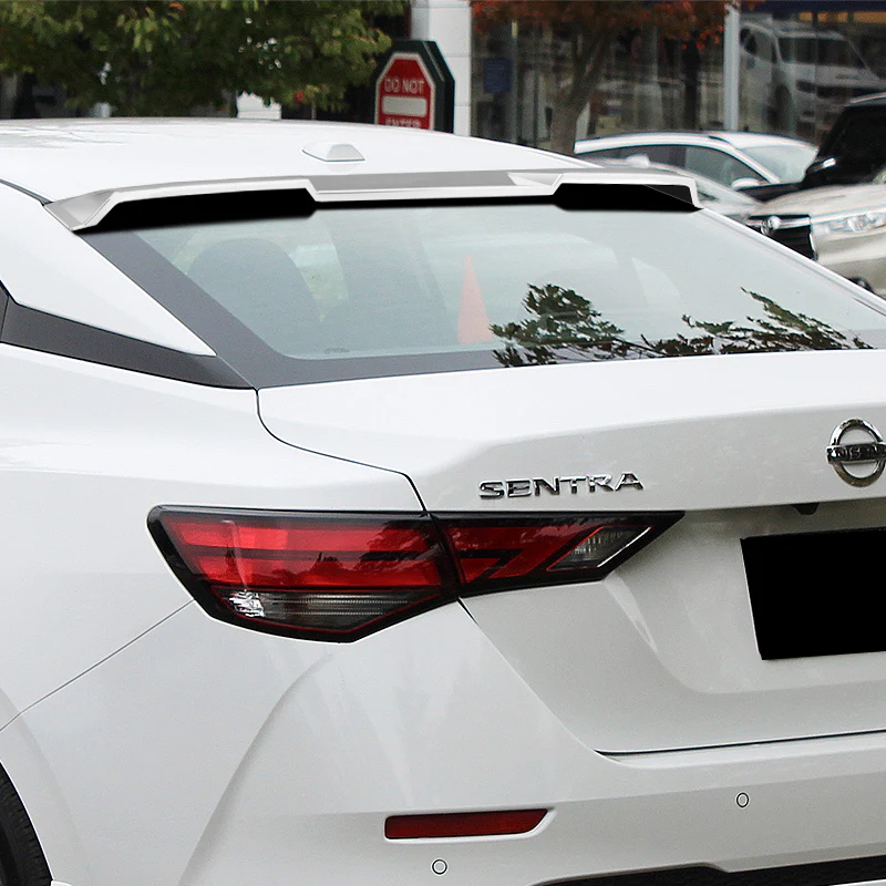 W-Power ABS VIP-Style Rear Widow Roof Visor Wing Spoiler For 2020- 2024 Nissan Sentra Sedan -Pearl White - Image 7