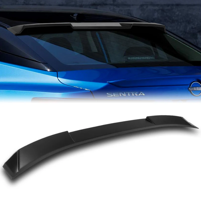 W-Power ABS VIP-Style Rear Widow Roof Visor Wing Spoiler For 2020- 2024 Nissan Sentra Sedan -Unpainted Matte Black - Image 5