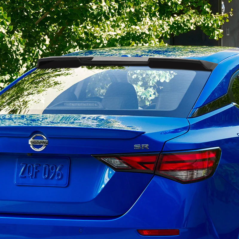 W-Power ABS VIP-Style Rear Widow Roof Visor Wing Spoiler For 2020- 2024 Nissan Sentra Sedan -Unpainted Matte Black - Image 6